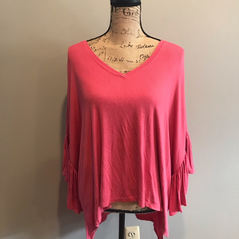 NWT Anthropologie Pink Oversize Sleeved Top